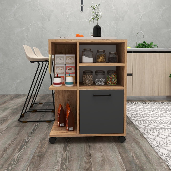 Hanah Home Rebusa Armario Multiusos Pino Atlántico y Antracita